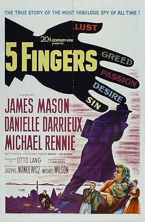 Cover image of the movie 5 Fingers (1952)