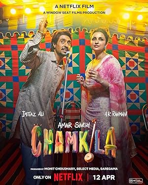 Cover image of the movie Amar Singh Chamkila (2024)