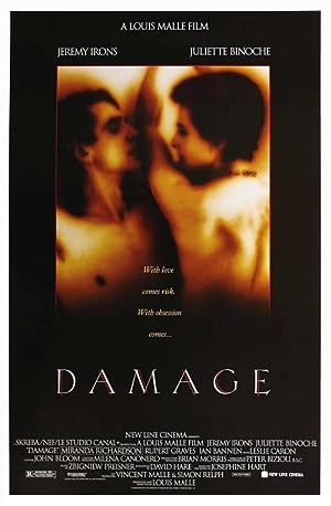 Cover image of the movie Damage (1992)