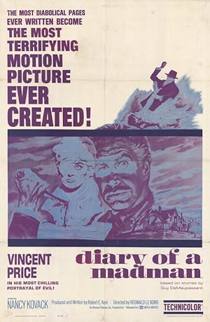Cover image of the movie Diary of a Madman (1963)