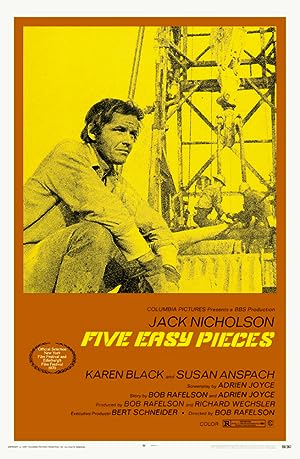 Cover image of the movie Five Easy Pieces (1970)