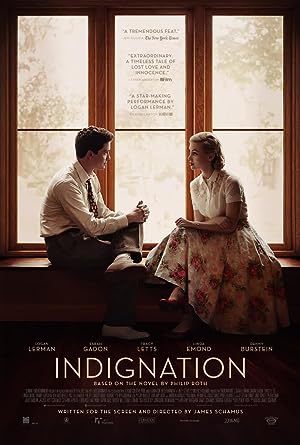 Cover image of the movie Indignation (2016)