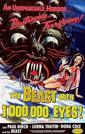 Cover image of the movie The Beast with a Million Eyes (1955)
