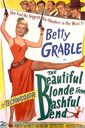 Cover image of the movie The Beautiful Blonde from Bashful Bend (1949)