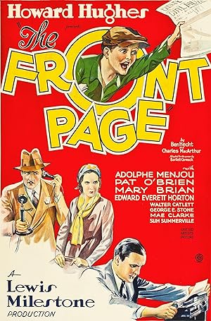 Cover image of the movie The Front Page (1931)